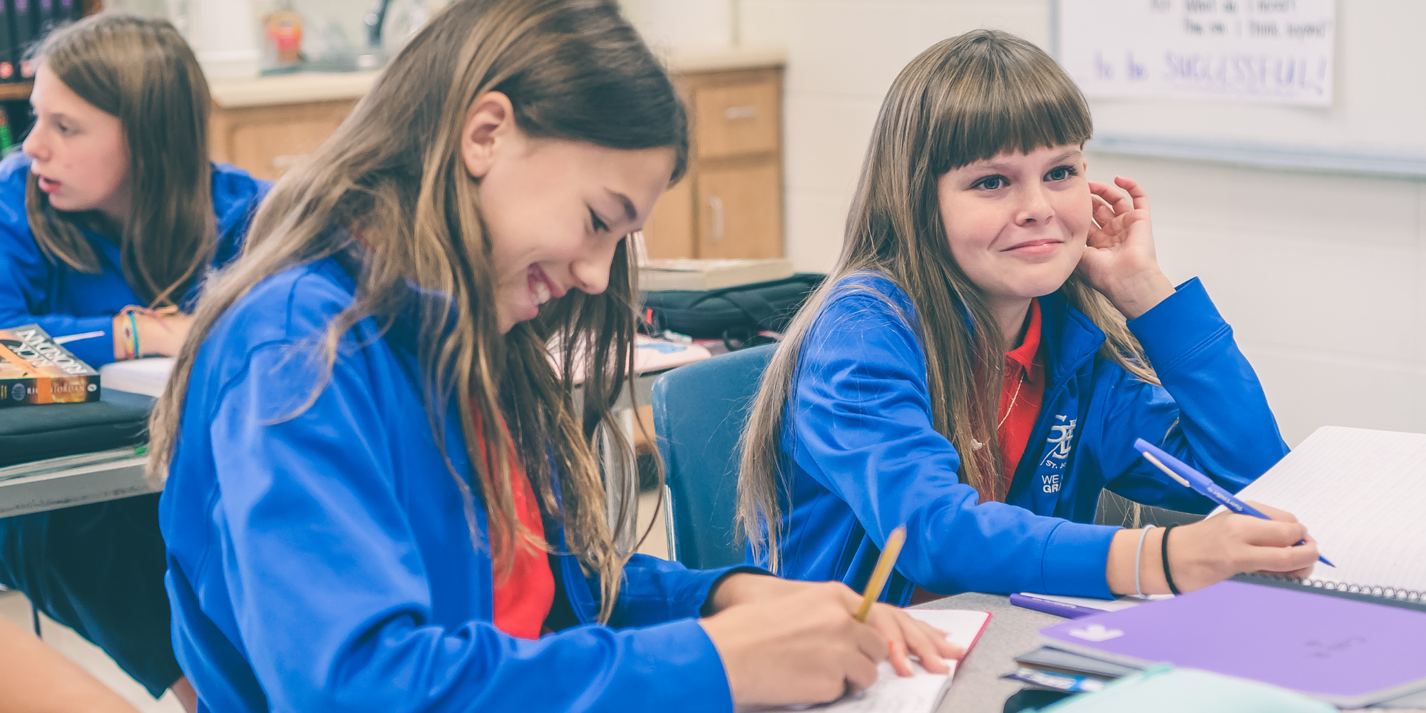 Two GRACE students at SJB in the classroom